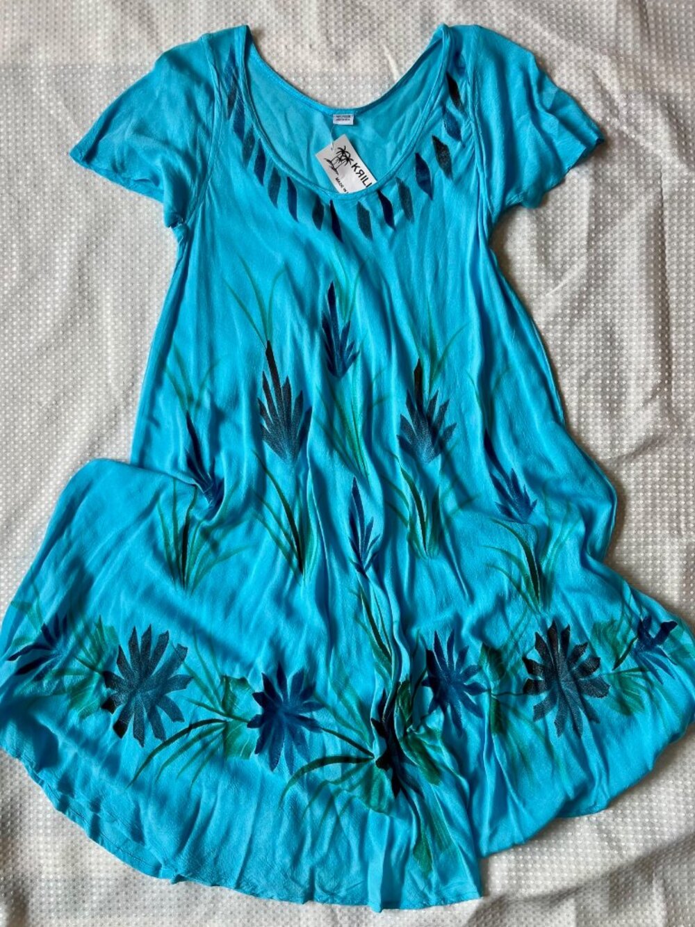 KRILL NEW WITH TAGS HAND-PAINTED TROPICAL SUNDRESS